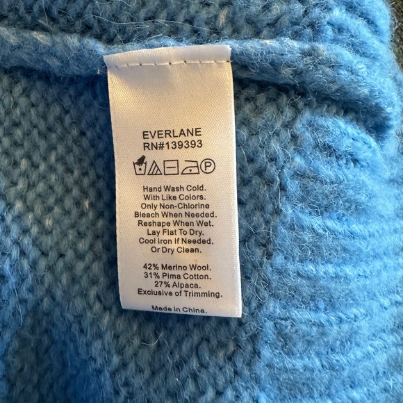 Everlane The Cloud Cardigan Wool Alpaca Puff Sleeve In Blue - size XS - Picture 4 of 4